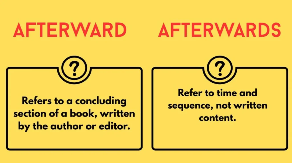 Afterward or Afterwards