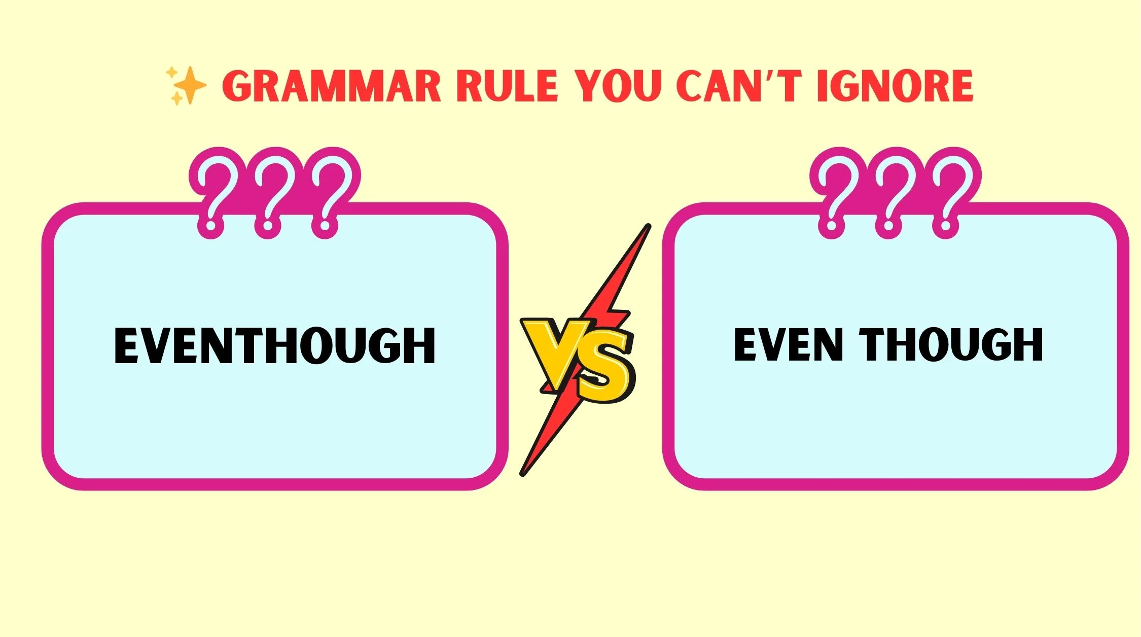 Eventhough vs Even Though