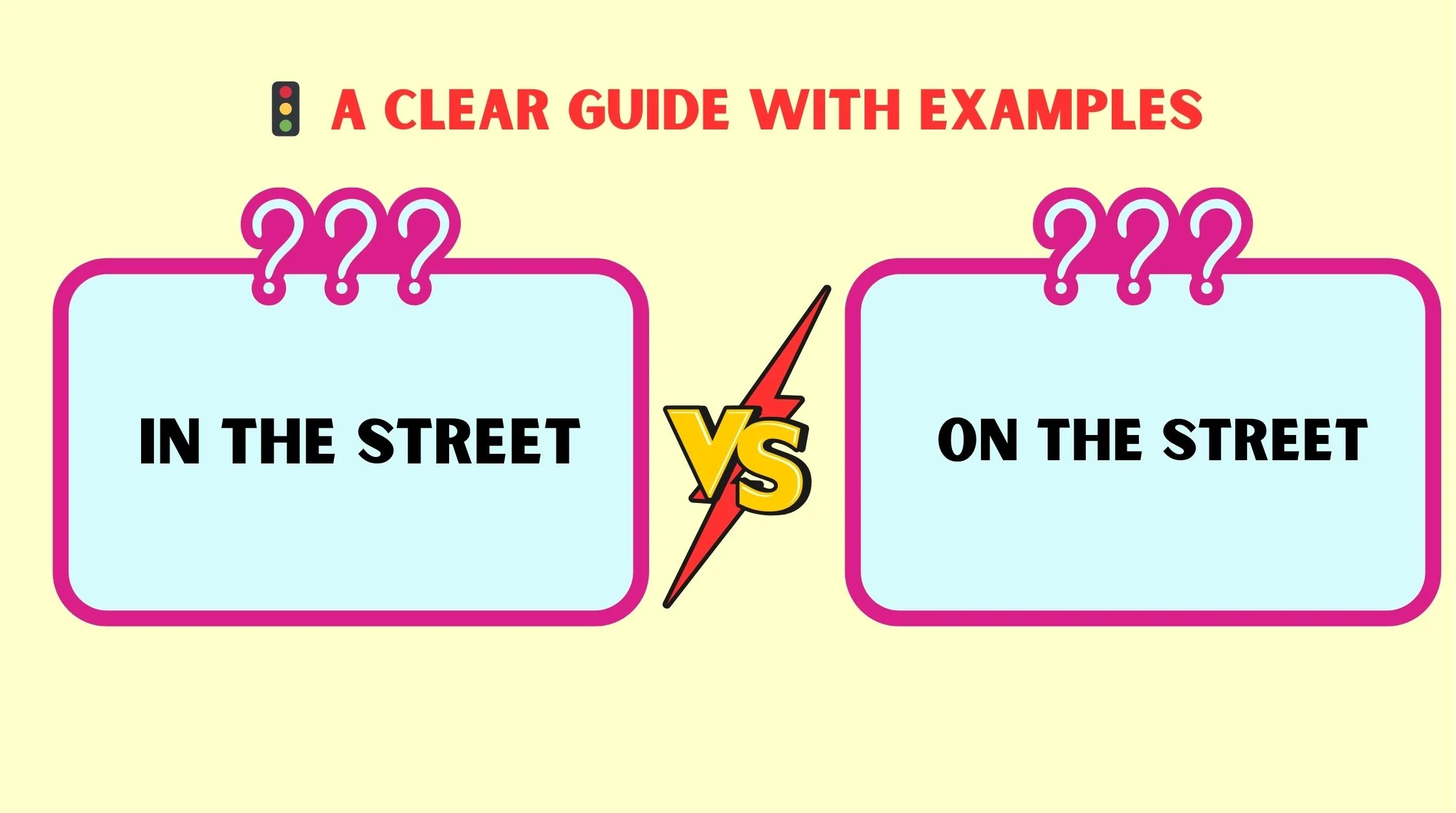 In the Street vs On the Street