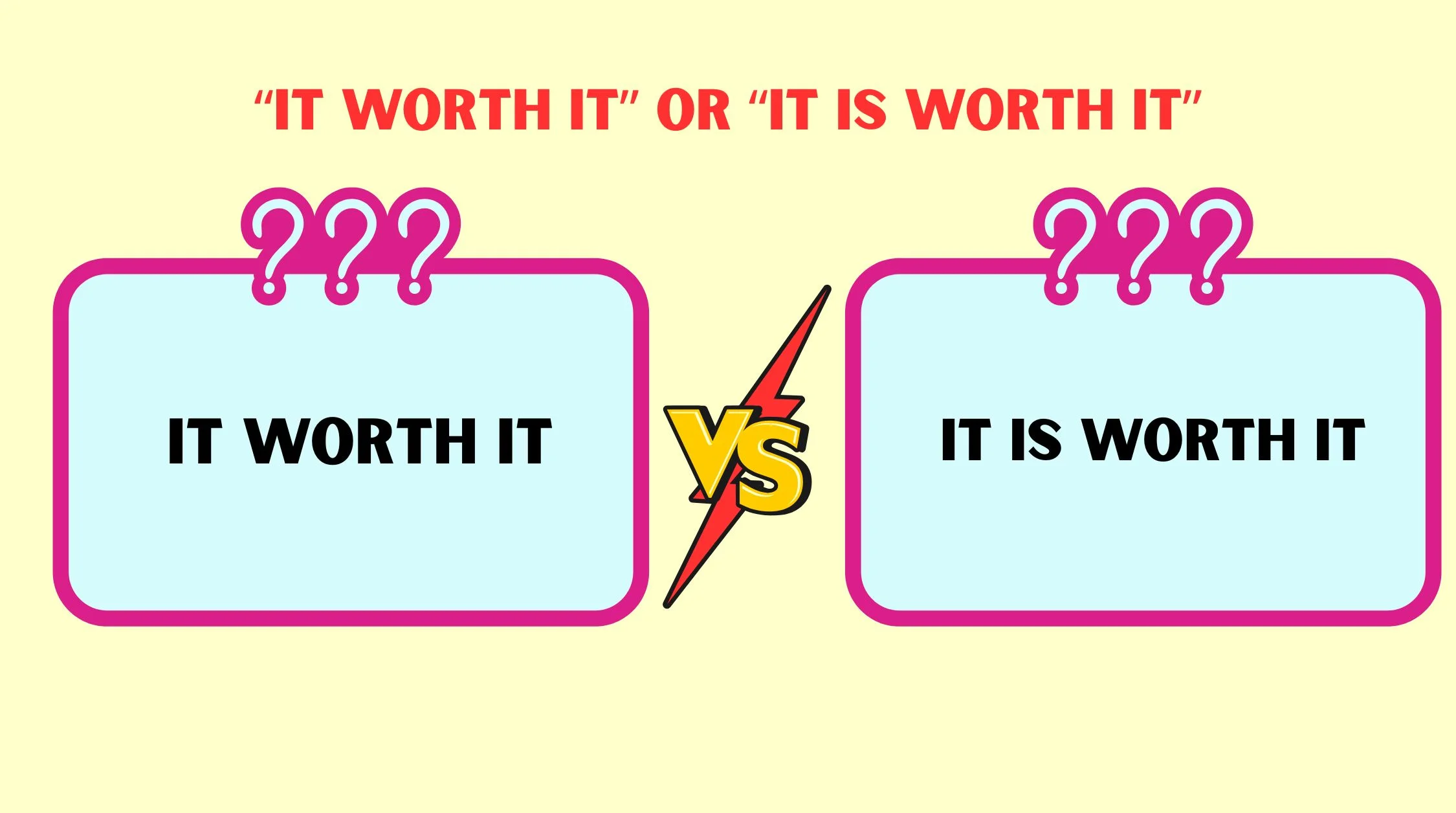 “It Worth It” or “It Is Worth It”