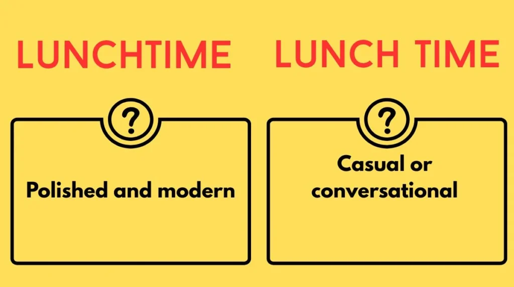 Lunchtime vs Lunch Time