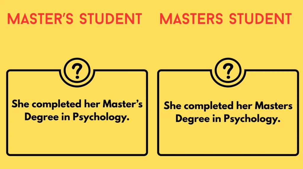 Master’s Student vs Masters Student vs MS Student