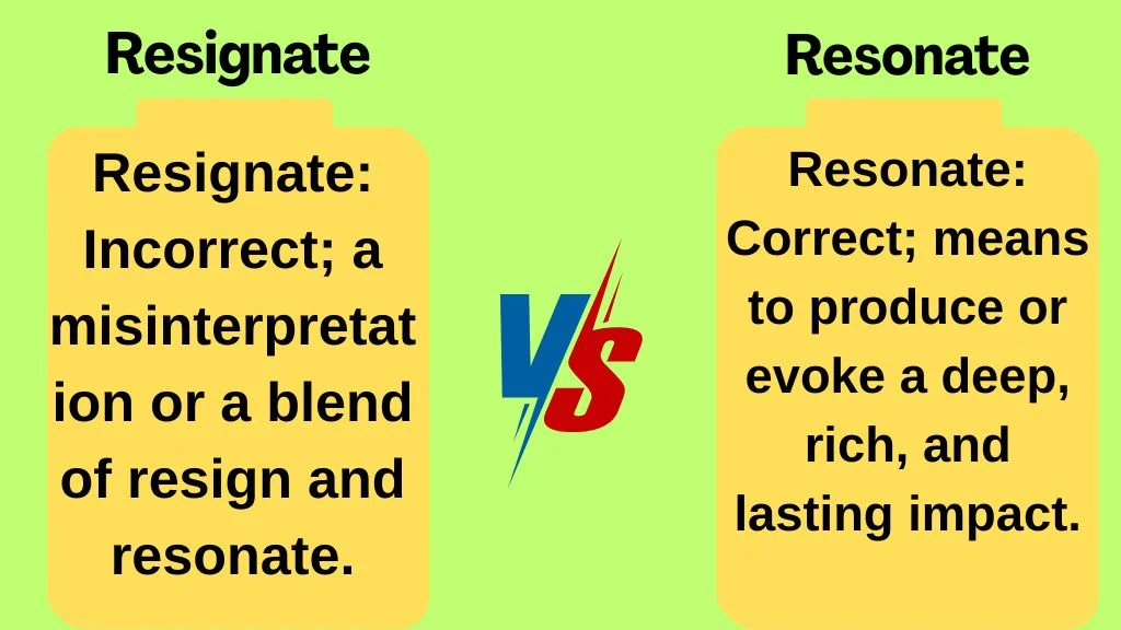 Resignate or Resonate