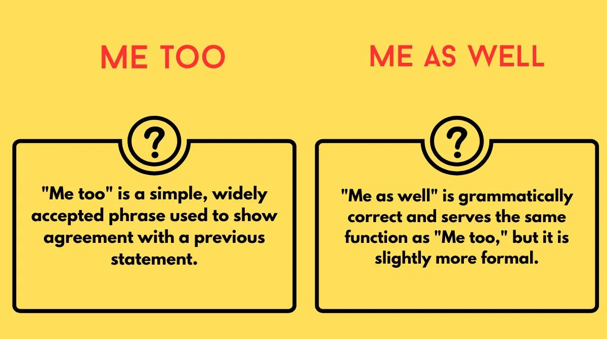 Me Too vs Me as Well